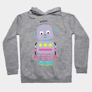 Cute Robot, Silly Robot, Funny Robot, Purple Robot Hoodie